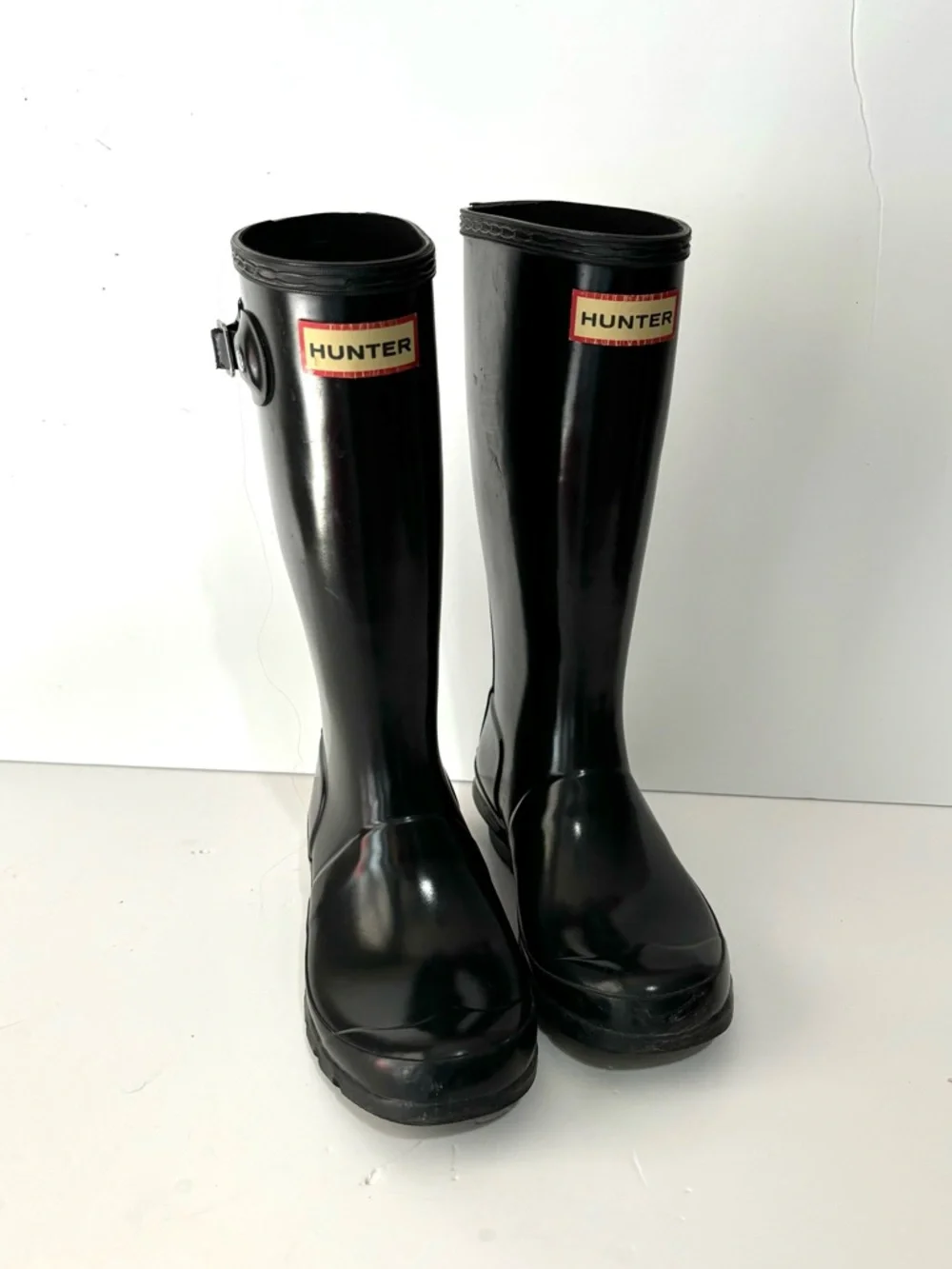 Hunter Rubber Tall Rain Boots Girls 3G Gloss Black